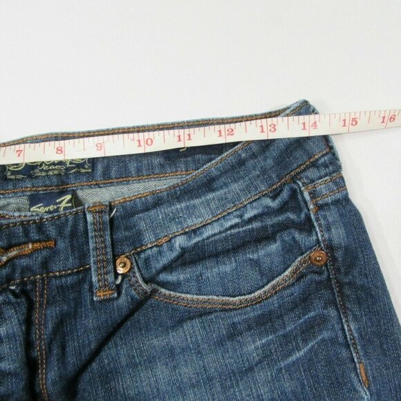 Seven7 Premium Denim Blue Jean Cut Off Shorts - Picture 7 of 9